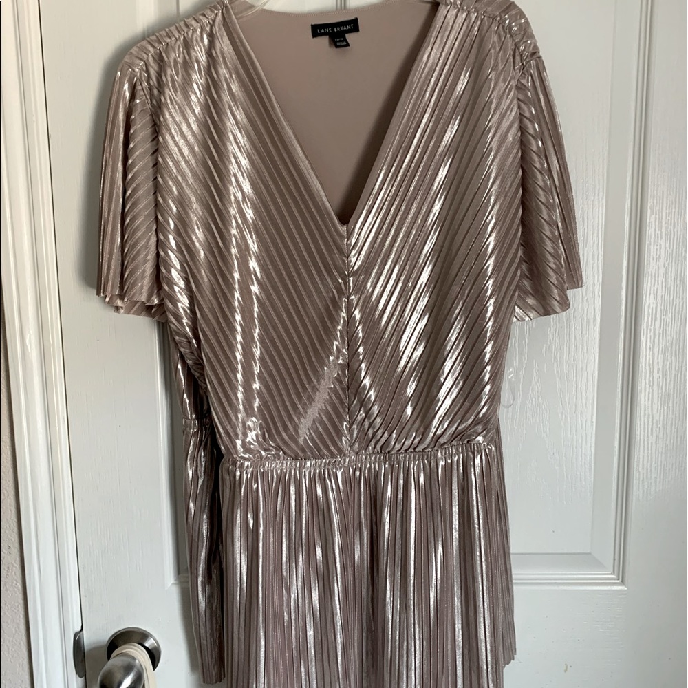 Lane Bryant Shiny Gold Shirt Blouse 22/24